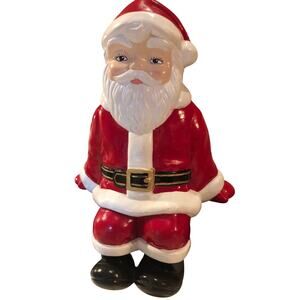 Vintage 1985 Shelf Sitting Santa Hand Painted Studio Ceramic 10”